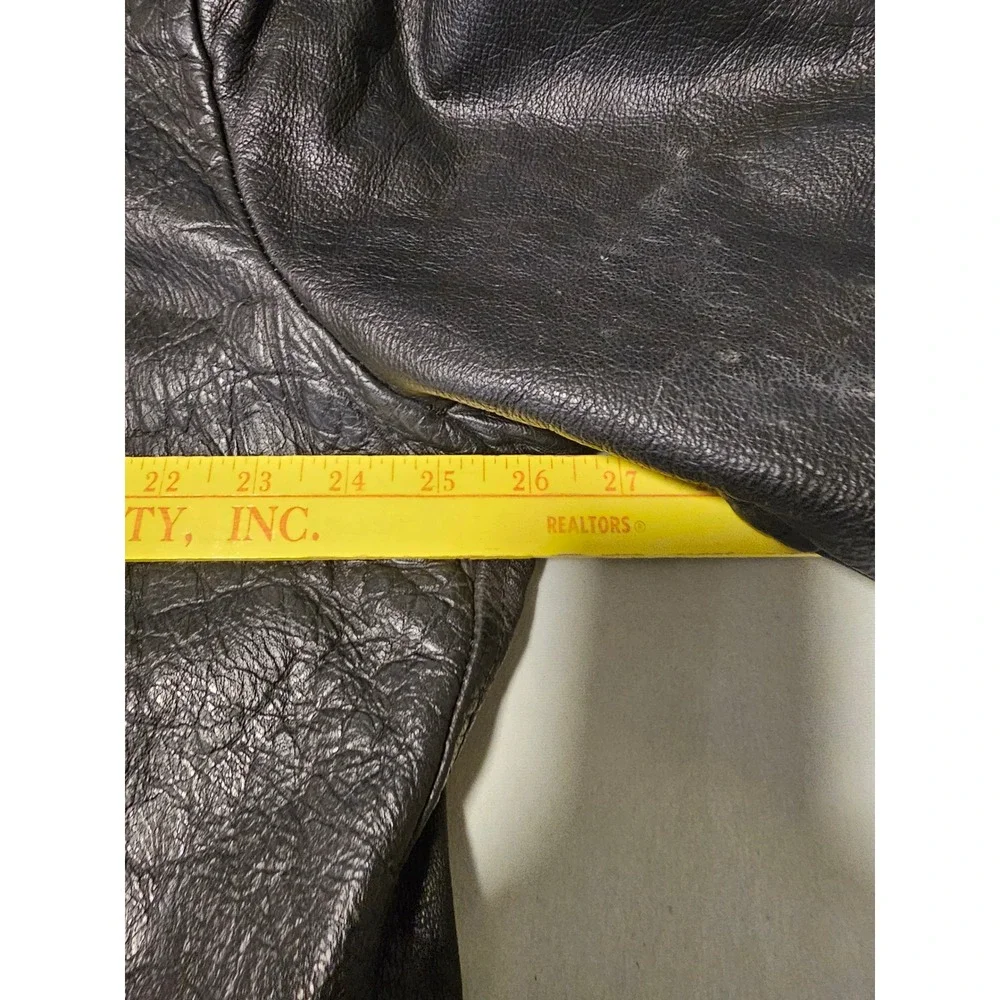 Vintage Wilsons XXL Black Leather Biker Jacket Thinsulate Lined